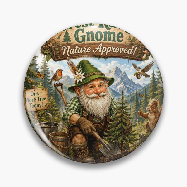 Item preview, Forest Ranger Gnome – Nature Approved Vintage Forest Design designed and sold by Alpine-Ink.