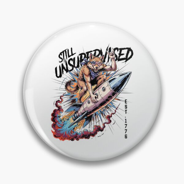 Item preview, Still Unsupervised Patriotic Werewolf Rocket Rider Tee v3 designed and sold by DarylWelsh2024.