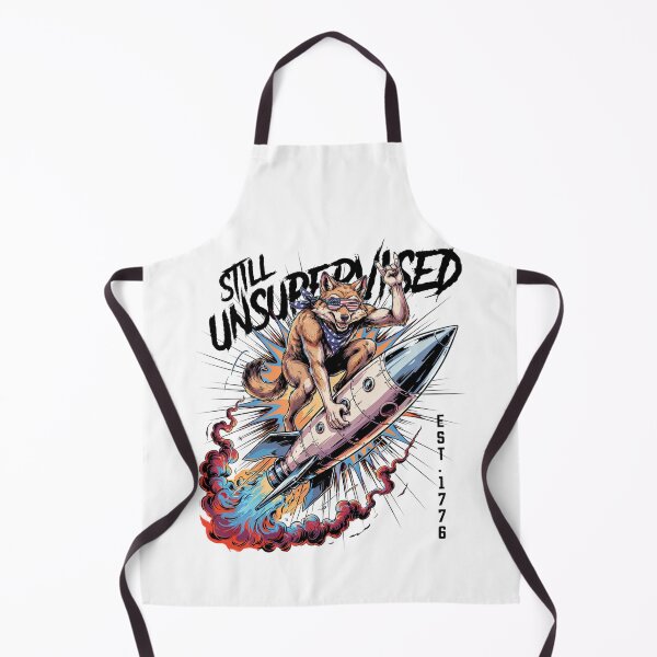 Item preview, Still Unsupervised Patriotic Werewolf Rocket Rider Tee v3 designed and sold by DarylWelsh2024.