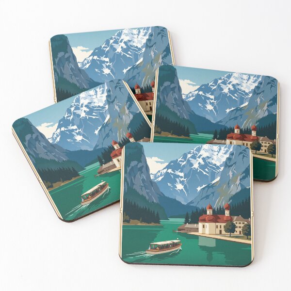 Item preview, Königssee Germany Vintage Travel Poster – Alps Art designed and sold by Bomax121.