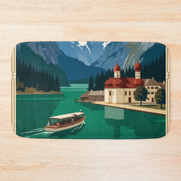 Item preview, Königssee Germany Vintage Travel Poster – Alps Art designed and sold by Bomax121.
