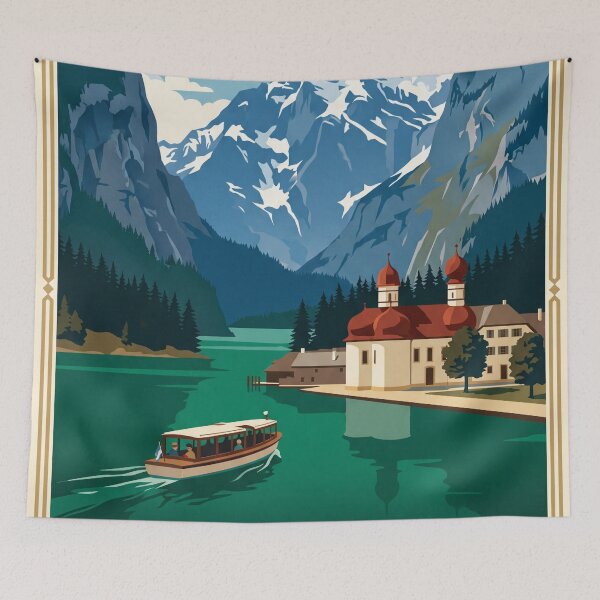 Item preview, Königssee Germany Vintage Travel Poster – Alps Art designed and sold by Bomax121.
