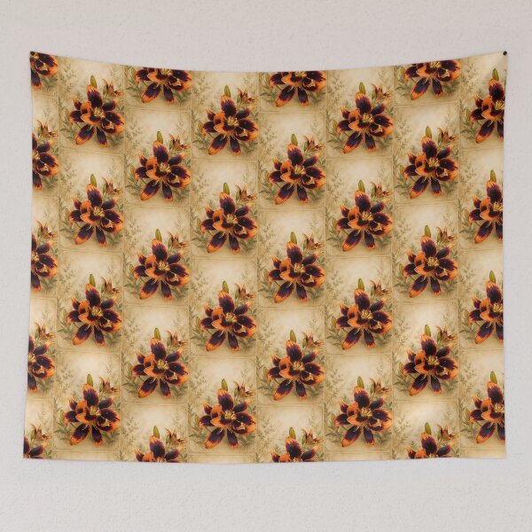 Item preview, Botanical Flow – Dark Orange Lily | Vintage Botanical Fine Art designed and sold by Violafleurviolett.
