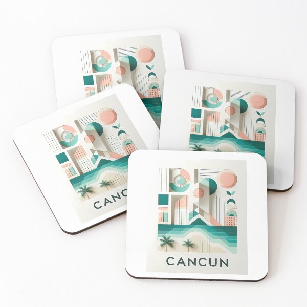 Item preview, Cancun Mexico Travel Poster - Abstract Tropical Island Beach Art designed and sold by OzzFrequency.