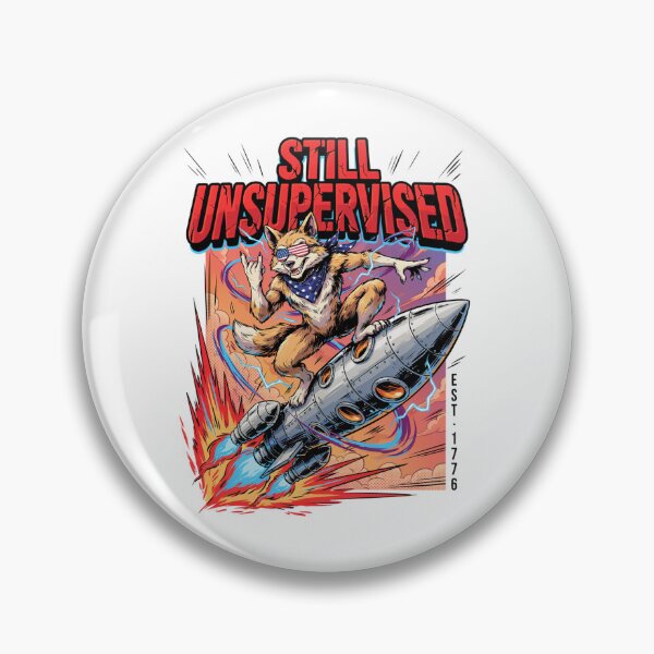 Item preview, Still Unsupervised Patriotic Werewolf Rocket Rider Tee v4 designed and sold by DarylWelsh2024.
