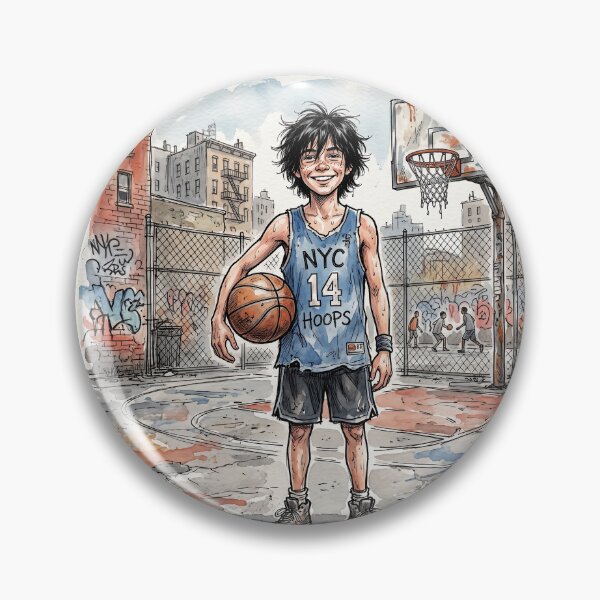 Item preview, Funny Teenage NYC Basketball Hoops Portrait designed and sold by Home Decor Art.
