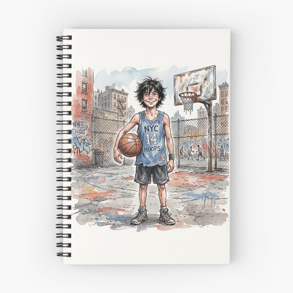 Artikelvorschau, Funny Teenage NYC Basketball Hoops Portrait entworfen und verkauft von Home Decor Art.