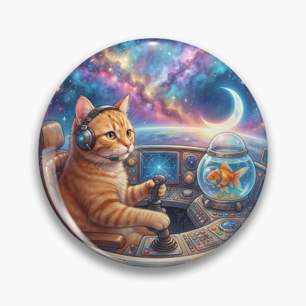 Item preview, Space Cat Pilot and Goldfish Cosmic Adventure designed and sold by DadGenX.