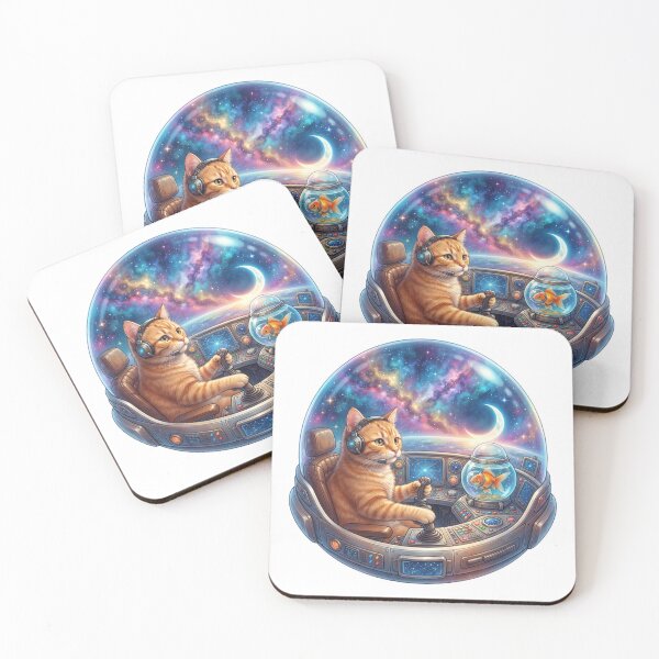 Item preview, Space Cat Pilot and Goldfish Cosmic Adventure designed and sold by DadGenX.