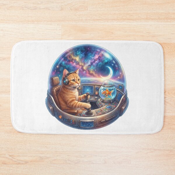 Item preview, Space Cat Pilot and Goldfish Cosmic Adventure designed and sold by DadGenX.
