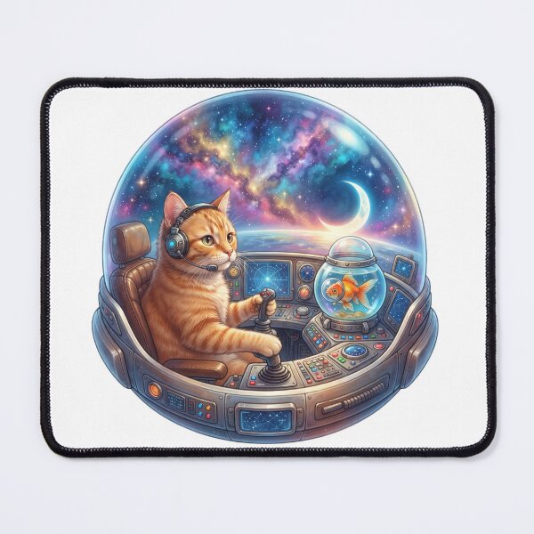 Item preview, Space Cat Pilot and Goldfish Cosmic Adventure designed and sold by DadGenX.