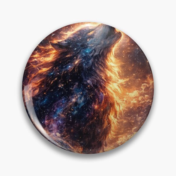Item preview, Cosmic Galaxy Howling Wolf Spirit Art designed and sold by YogiCodeLab.