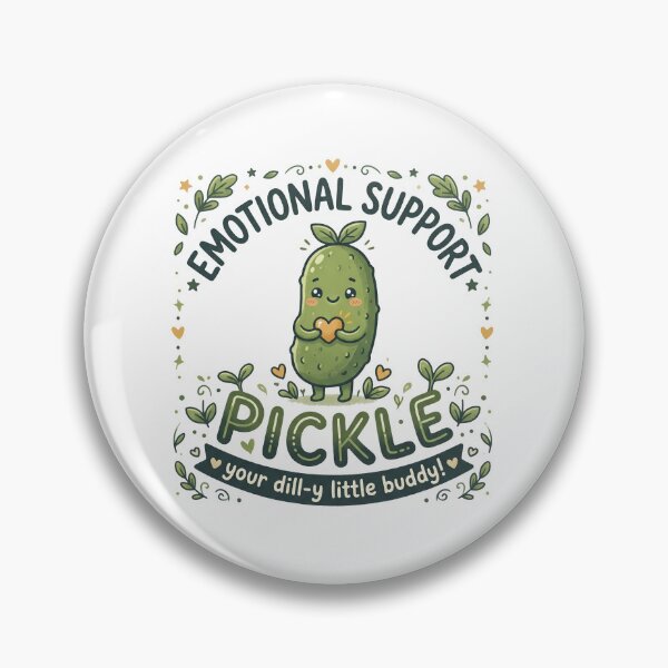 Item preview, Emotional Support Pickle Cute Kawaii Pun designed and sold by LOVEARTDESIGN.