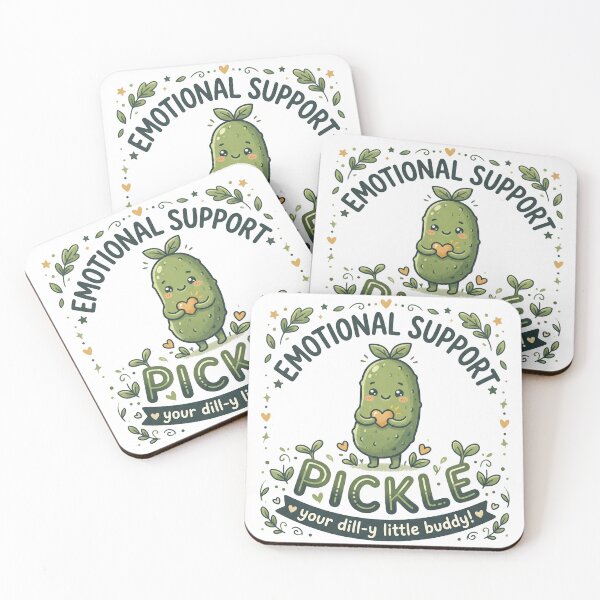 Item preview, Emotional Support Pickle Cute Kawaii Pun designed and sold by LOVEARTDESIGN.
