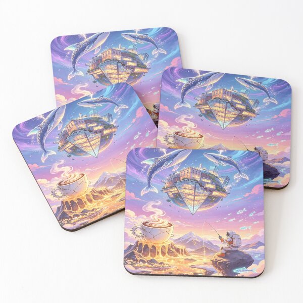Item preview, Astronaut Fishing in Cosmic Sky - Surreal Coffee Whale Fantasy Art designed and sold by Chaos world.