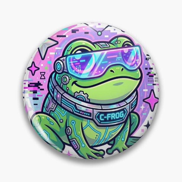 Item preview, Cyberpunk Frog Futuristic Sticker designed and sold by denybz.