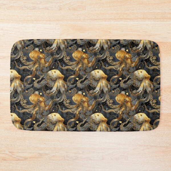 Item preview, golden octopus marine pattern designed and sold by Abizola.
