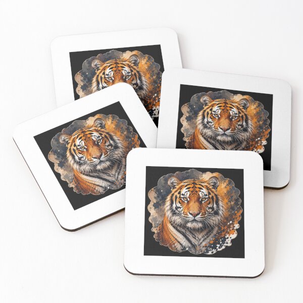 Item preview, Abstract Splatter Paint Tiger Face Art designed and sold by YogiCodeLab.