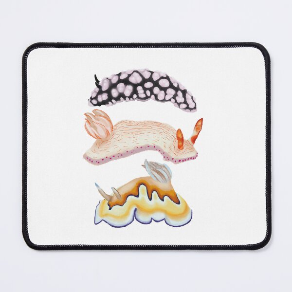 Item preview, Trio of Nudibranchs - yellow, pink and purple sea slug designed and sold by Poulpimousse.