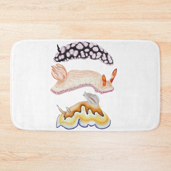 Item preview, Trio of Nudibranchs - yellow, pink and purple sea slug designed and sold by Poulpimousse.