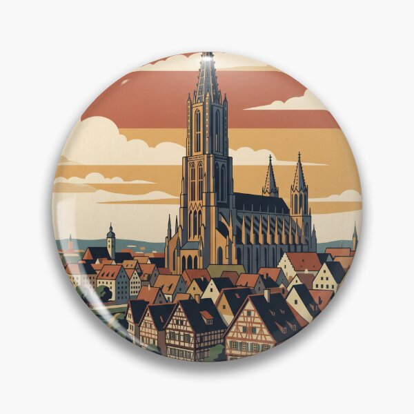 Item preview, Ulm Germany Vintage Travel Poster – Danube & Ulm Minster Art designed and sold by Bomax121.