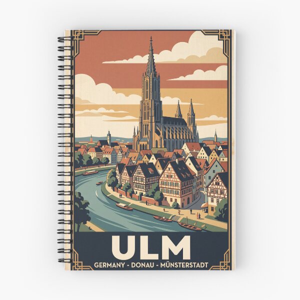Item preview, Ulm Germany Vintage Travel Poster – Danube & Ulm Minster Art designed and sold by Bomax121.