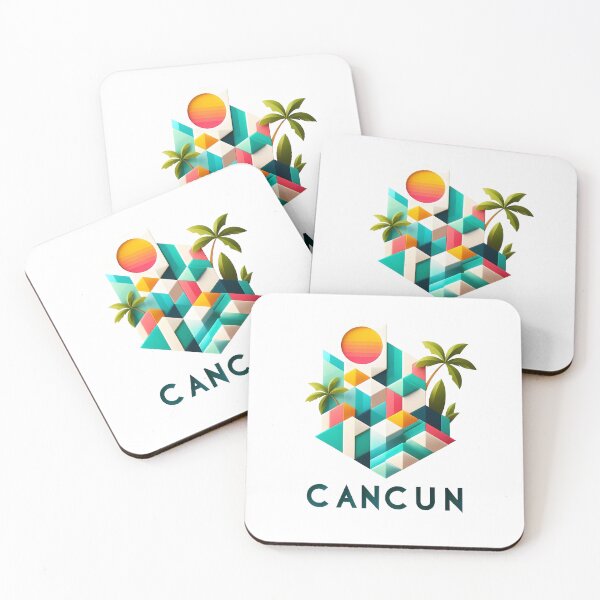 Item preview, Cancun Mexico Travel Poster - Abstract Tropical Island Beach Art designed and sold by OzzFrequency.