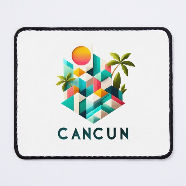 Item preview, Cancun Mexico Travel Poster - Abstract Tropical Island Beach Art designed and sold by OzzFrequency.