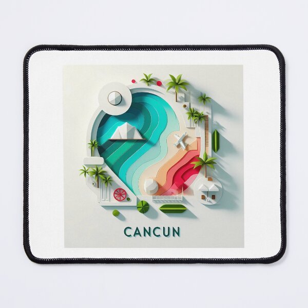 Item preview, Cancun Mexico Travel Poster - Abstract Tropical Island Beach Art designed and sold by OzzFrequency.