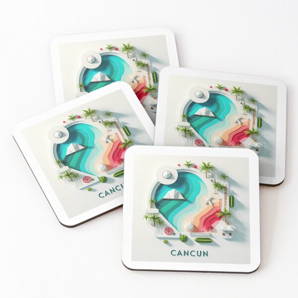 Item preview, Cancun Mexico Travel Poster - Abstract Tropical Island Beach Art designed and sold by OzzFrequency.