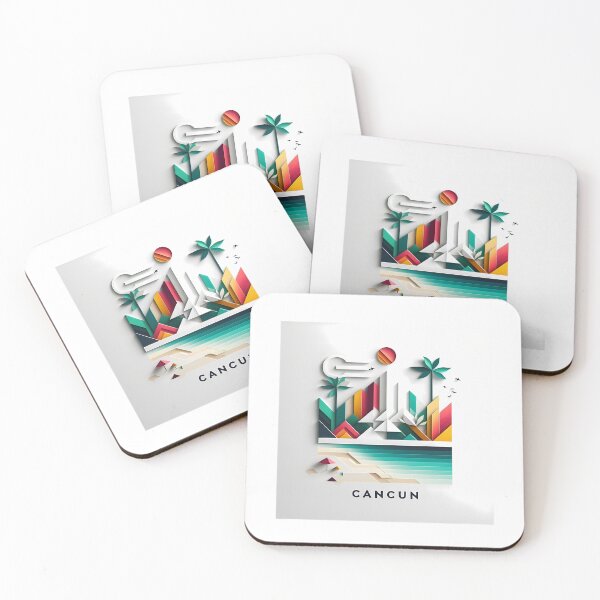 Item preview, Cancun Mexico Travel Poster - Abstract Tropical Island Beach Art designed and sold by OzzFrequency.