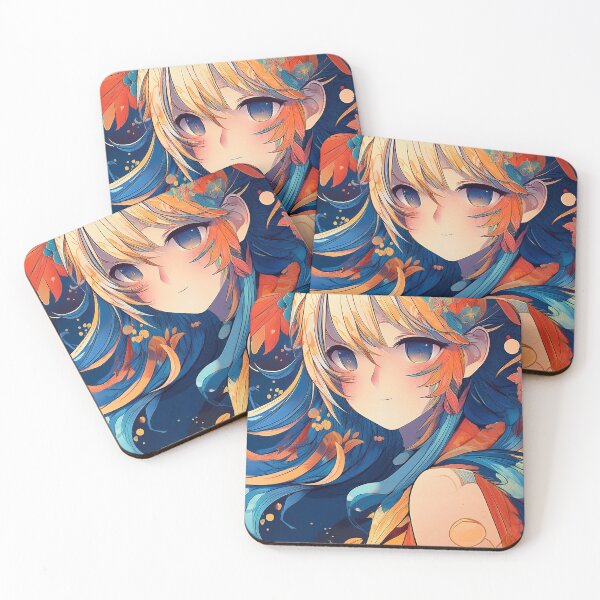 Item preview, Ethereal Blue & Orange Anime Girl - Vibrant Fantasy designed and sold by Outlet Raloel.