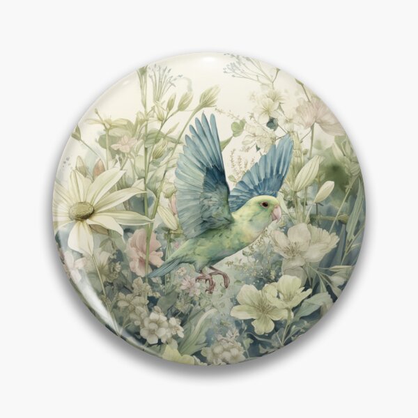 Item preview, A Parrotlet flying through a spring garden, Birds in Motion designed and sold by CDC40.