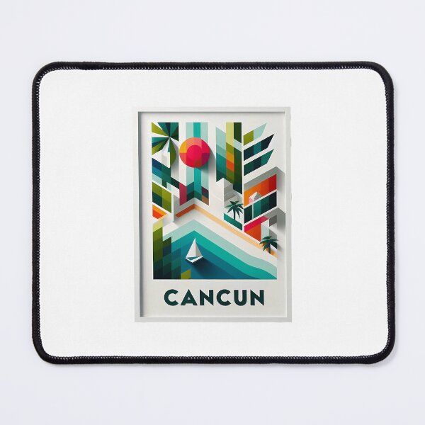 Item preview, Cancun Mexico Travel Poster - Abstract Tropical Island Beach Art designed and sold by OzzFrequency.