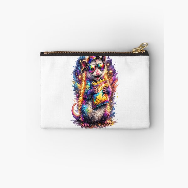 Item preview, Powered By Panic & Snacks – Funny Rainbow Opossum Colorful Animal T-Shirt designed and sold by RBToper.