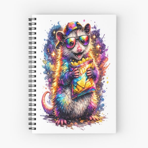 Item preview, Powered By Panic & Snacks – Funny Rainbow Opossum Colorful Animal T-Shirt designed and sold by RBToper.