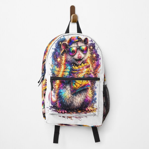 Item preview, Powered By Panic & Snacks – Funny Rainbow Opossum Colorful Animal T-Shirt designed and sold by RBToper.