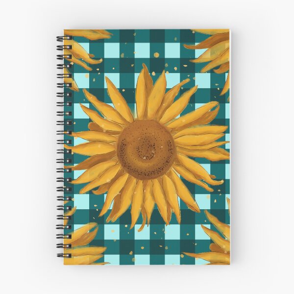 Item preview, Sunflower on gingham, autumn - teal designed and sold by OhNoNotAgain42.