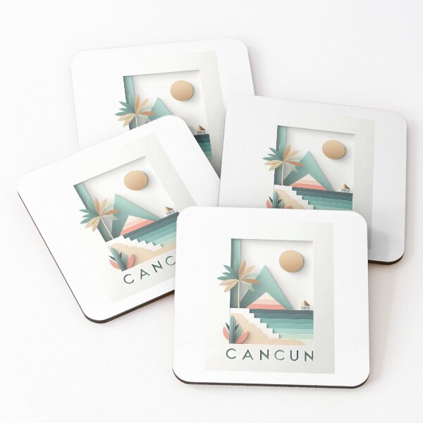 Item preview, Copy of Cancun Mexico Travel Poster - Abstract Tropical Island Beach Art designed and sold by OzzFrequency.