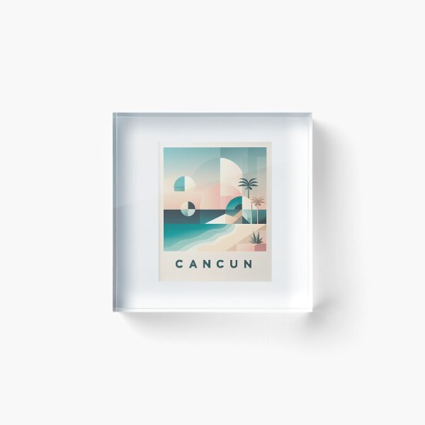 Item preview, Cancun Mexico Travel Poster - Abstract Tropical Island Beach Art designed and sold by OzzFrequency.