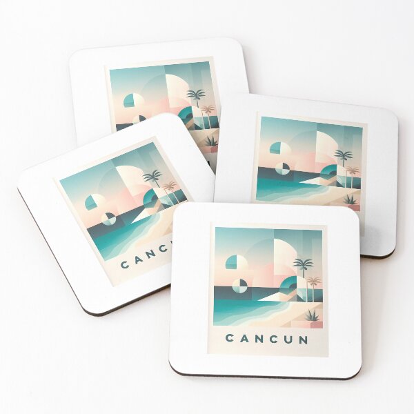Item preview, Cancun Mexico Travel Poster - Abstract Tropical Island Beach Art designed and sold by OzzFrequency.