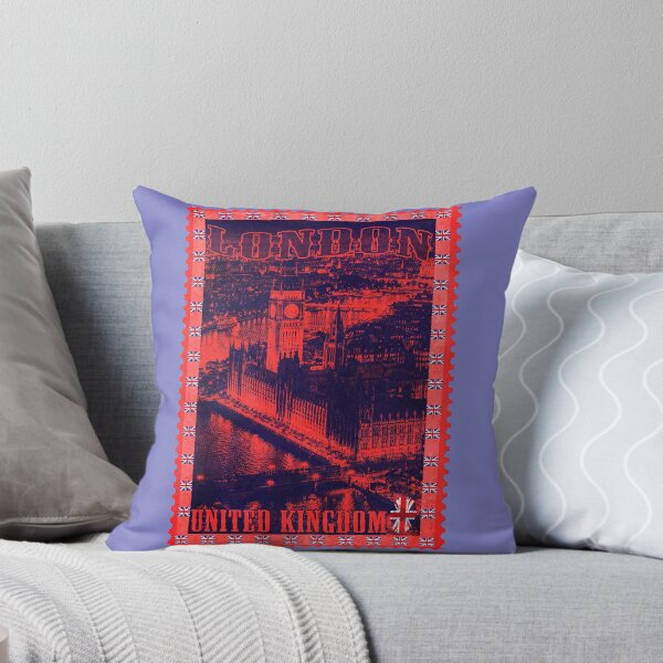 Item preview, London Vintage Postage Stamp | United Kingdom Travel Stamp Art | Westminster Parliament Thames Retro Poster designed and sold by Youngkev-arts.