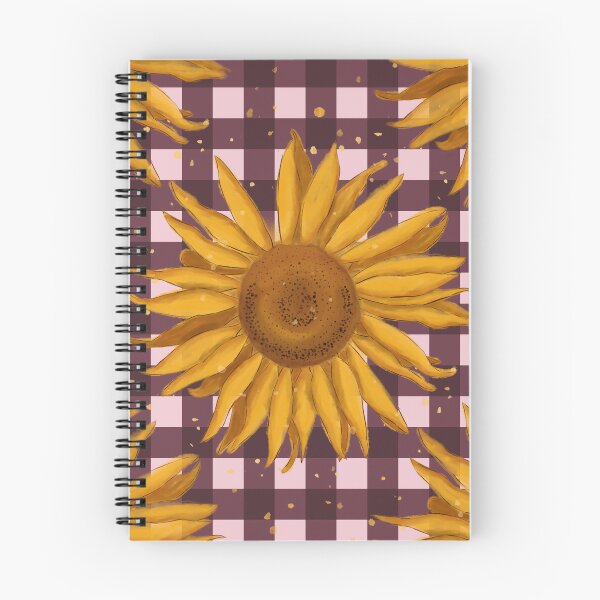 Item preview, Sunflower on gingham, autumn - aubergine, dusty plum designed and sold by OhNoNotAgain42.