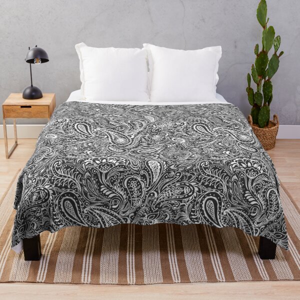 Item preview, Paisley pattern in black and white designed and sold by bokasin.