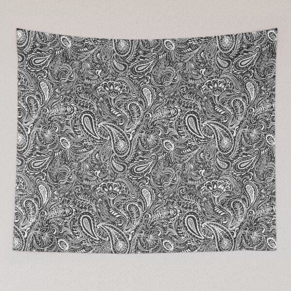 Item preview, Paisley pattern in black and white designed and sold by bokasin.