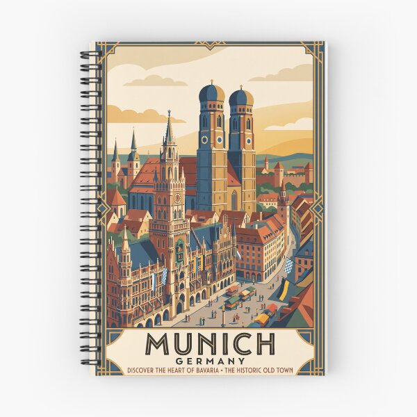 Item preview, Munich Germany Vintage Travel Poster – Marienplatz & Frauenkirche Art designed and sold by Bomax121.