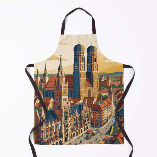 Item preview, Munich Germany Vintage Travel Poster – Marienplatz & Frauenkirche Art designed and sold by Bomax121.