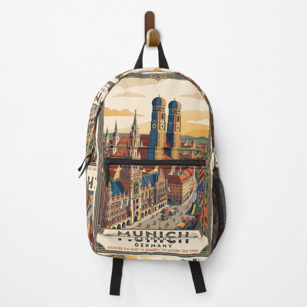 Item preview, Munich Germany Vintage Travel Poster – Marienplatz & Frauenkirche Art designed and sold by Bomax121.