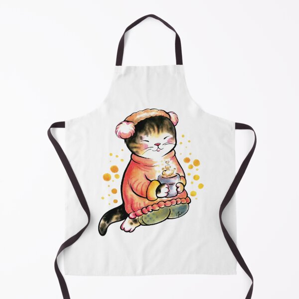Item preview, Cozy Winter Cat with Sweet Hot Drink Art designed and sold by OpusTwo.