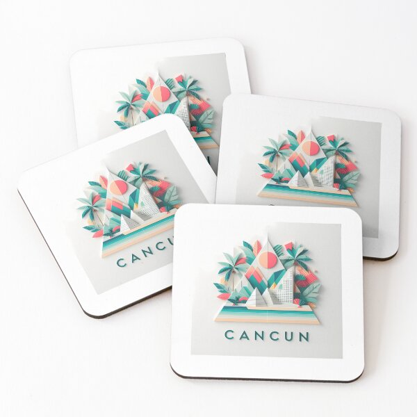 Item preview, Cancun Mexico Travel Poster - Abstract Tropical Island Beach Art designed and sold by OzzFrequency.